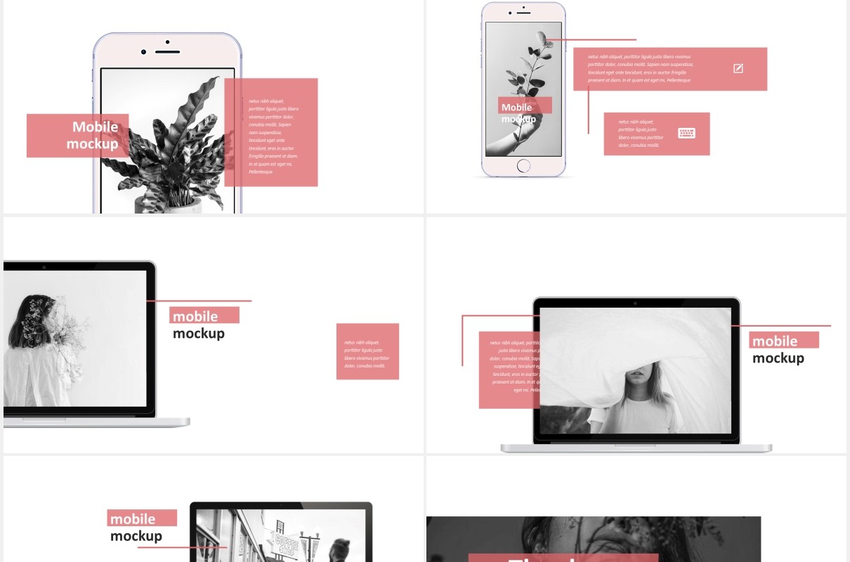 时尚作品图片展示PPT模板KARINA - Powerpoint Template