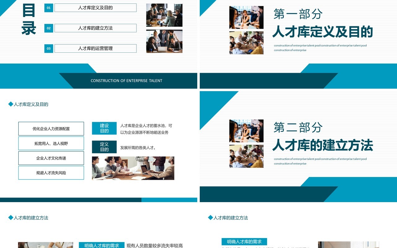 企业人才库建设人才盘点动态PPT模板