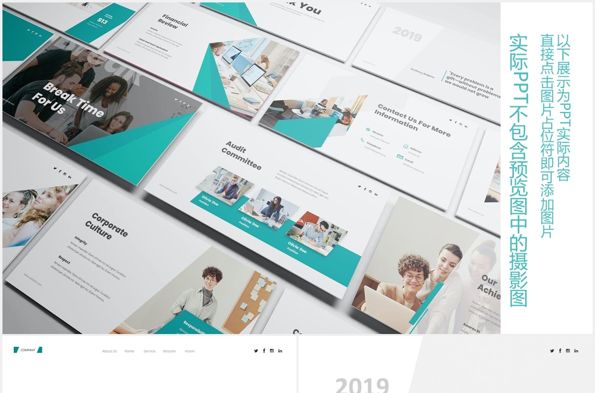 企业年度报告PPT图片排版素材Annual Report Powerpoint Template