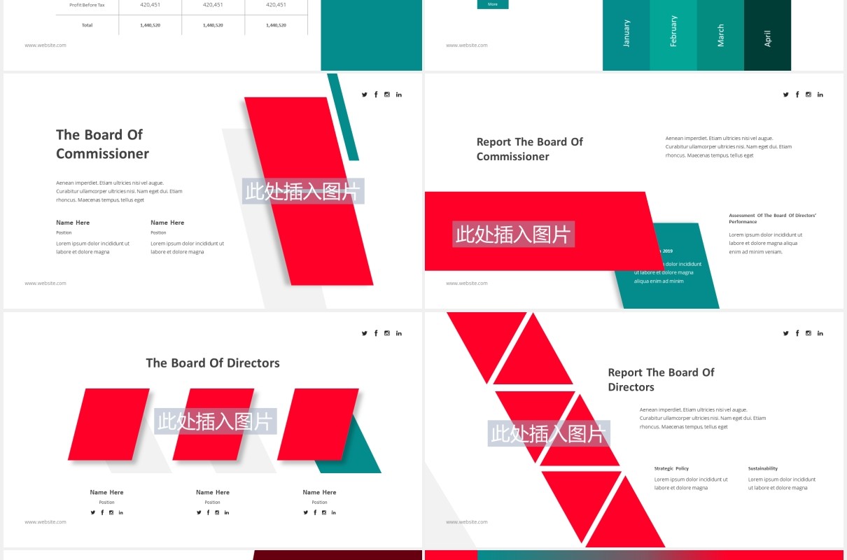 企业年度报告PPT图片排版素材Annual Report Powerpoint Template