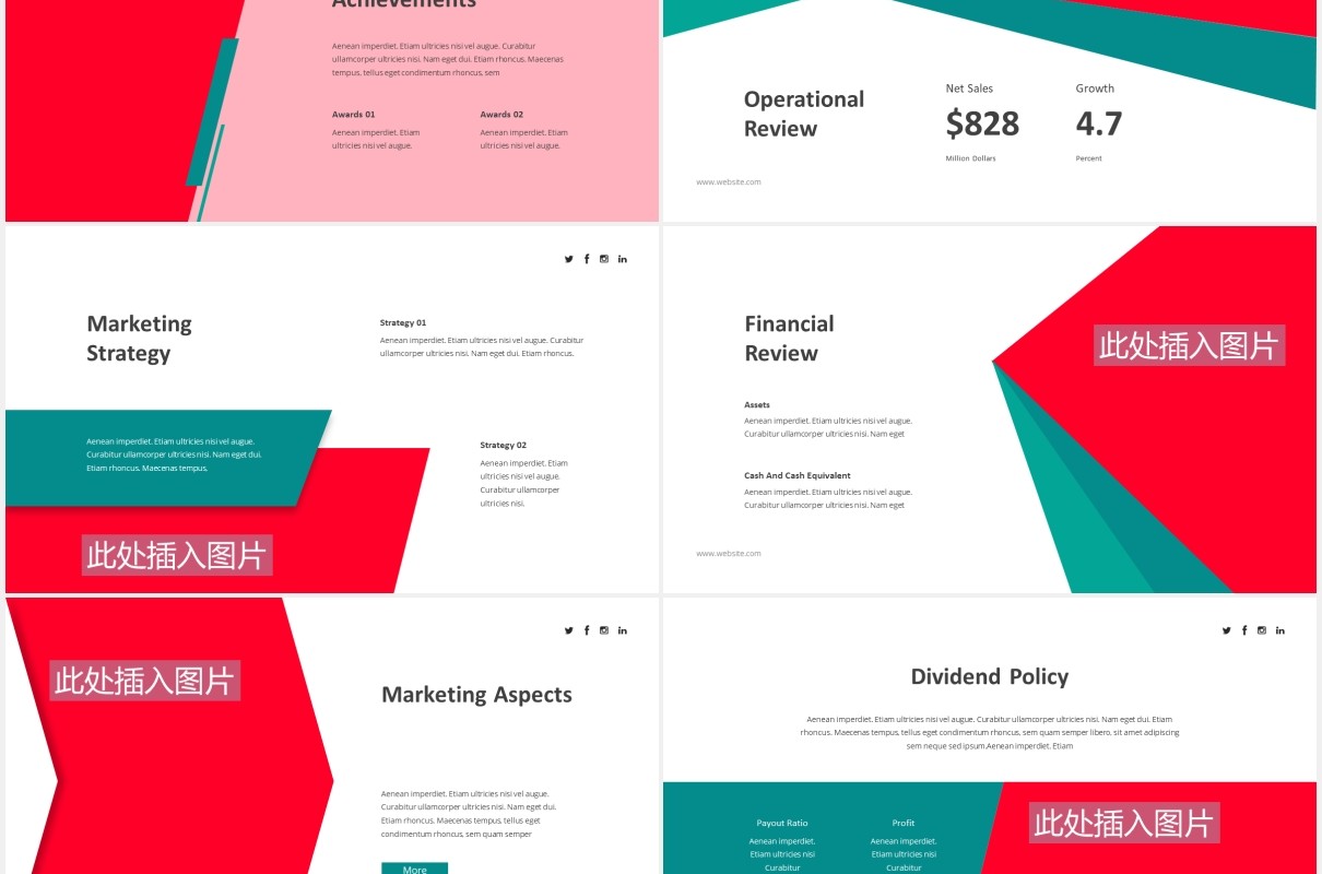 企业年度报告PPT图片排版素材Annual Report Powerpoint Template
