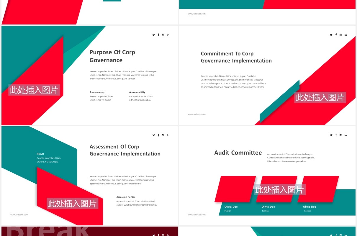 企业年度报告PPT图片排版素材Annual Report Powerpoint Template