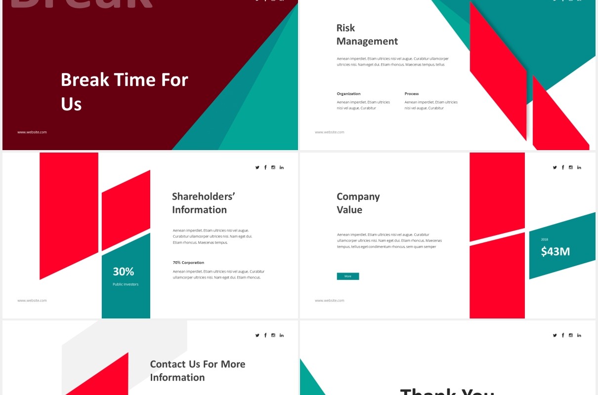 企业年度报告PPT图片排版素材Annual Report Powerpoint Template