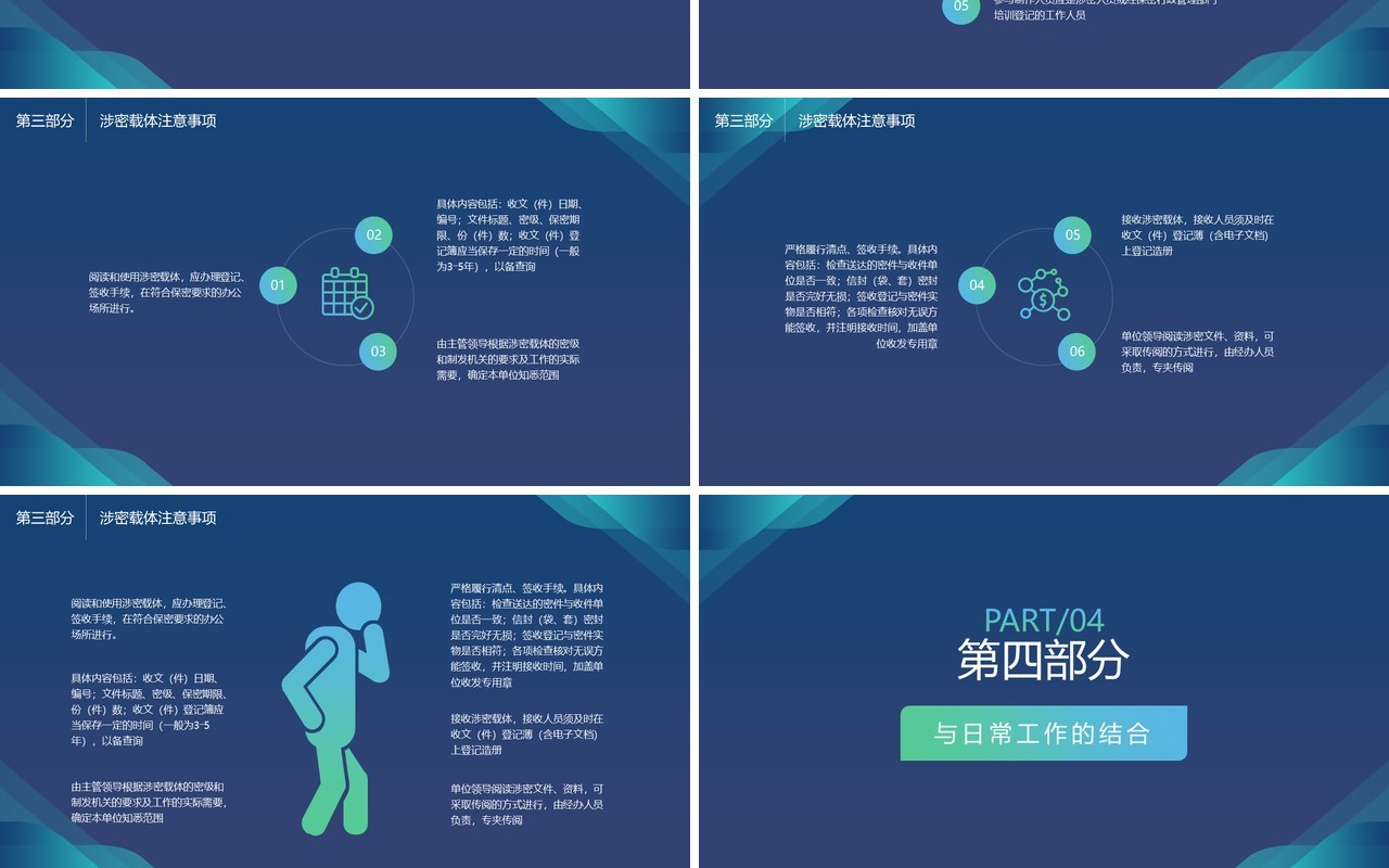 蓝色简约风保密管理及注意事项教育培训PPT模板