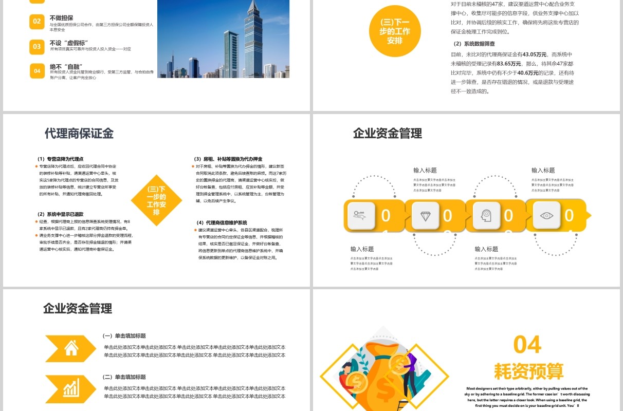 商务风财务预算及经营分析报告PPT模板