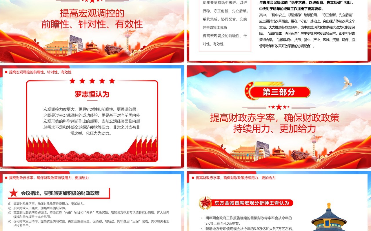 红色党政风2025经济工作会议九大看点PPT模板