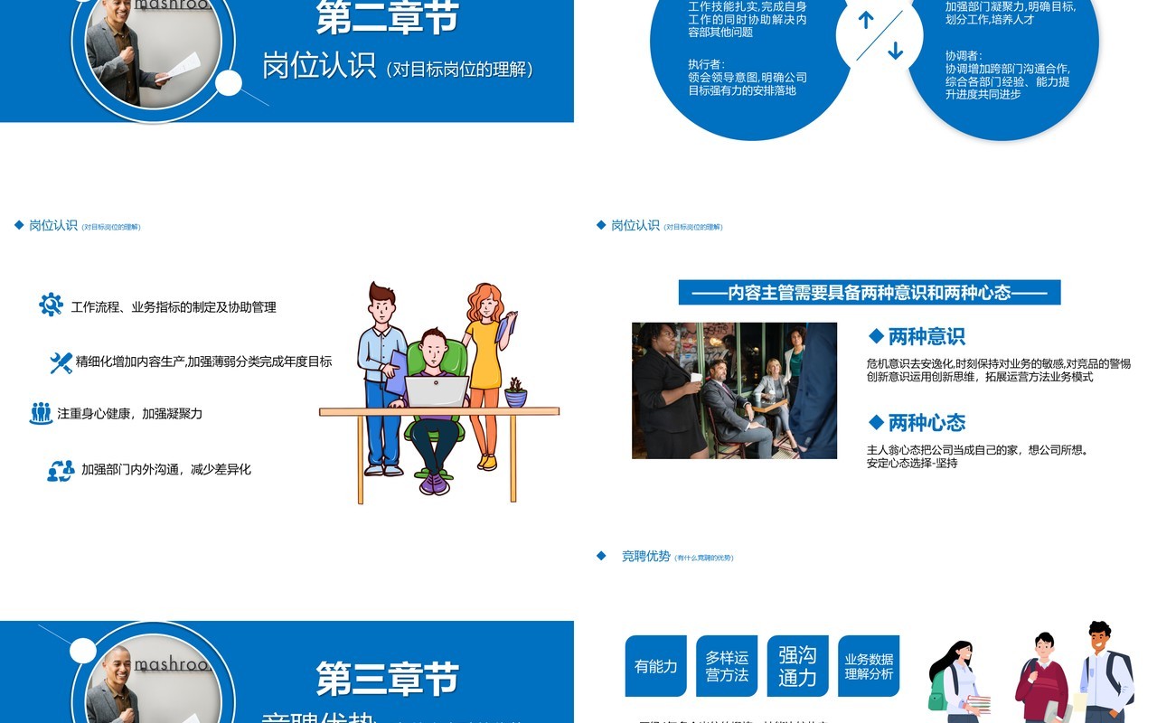 蓝色商务风企业主管竞选竞聘PPT模板