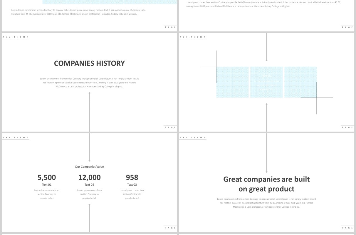 蓝色天空多用途PPT模板版式设计sky multipurpose powerpoint template