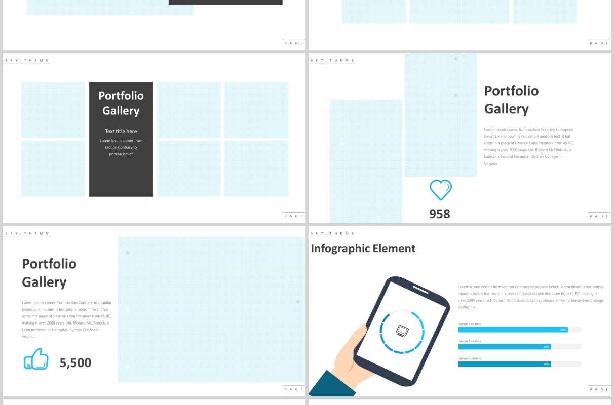 蓝色天空多用途PPT模板版式设计sky multipurpose powerpoint template