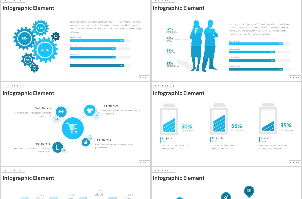 蓝色天空多用途PPT模板版式设计sky multipurpose powerpoint template