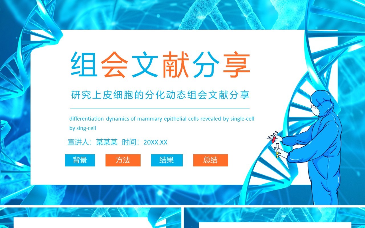 研究上皮细胞的分化动态组会文献分享动态PPT模板