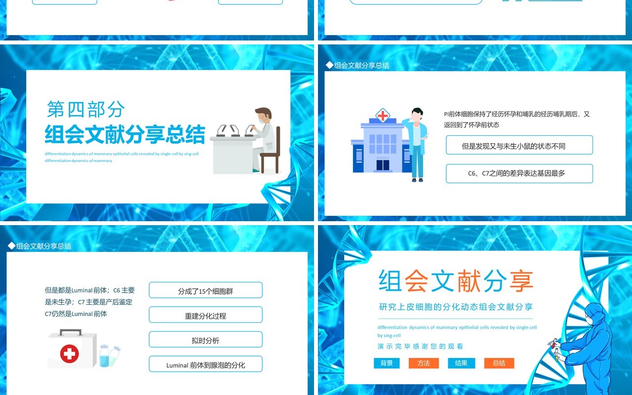 研究上皮细胞的分化动态组会文献分享动态PPT模板