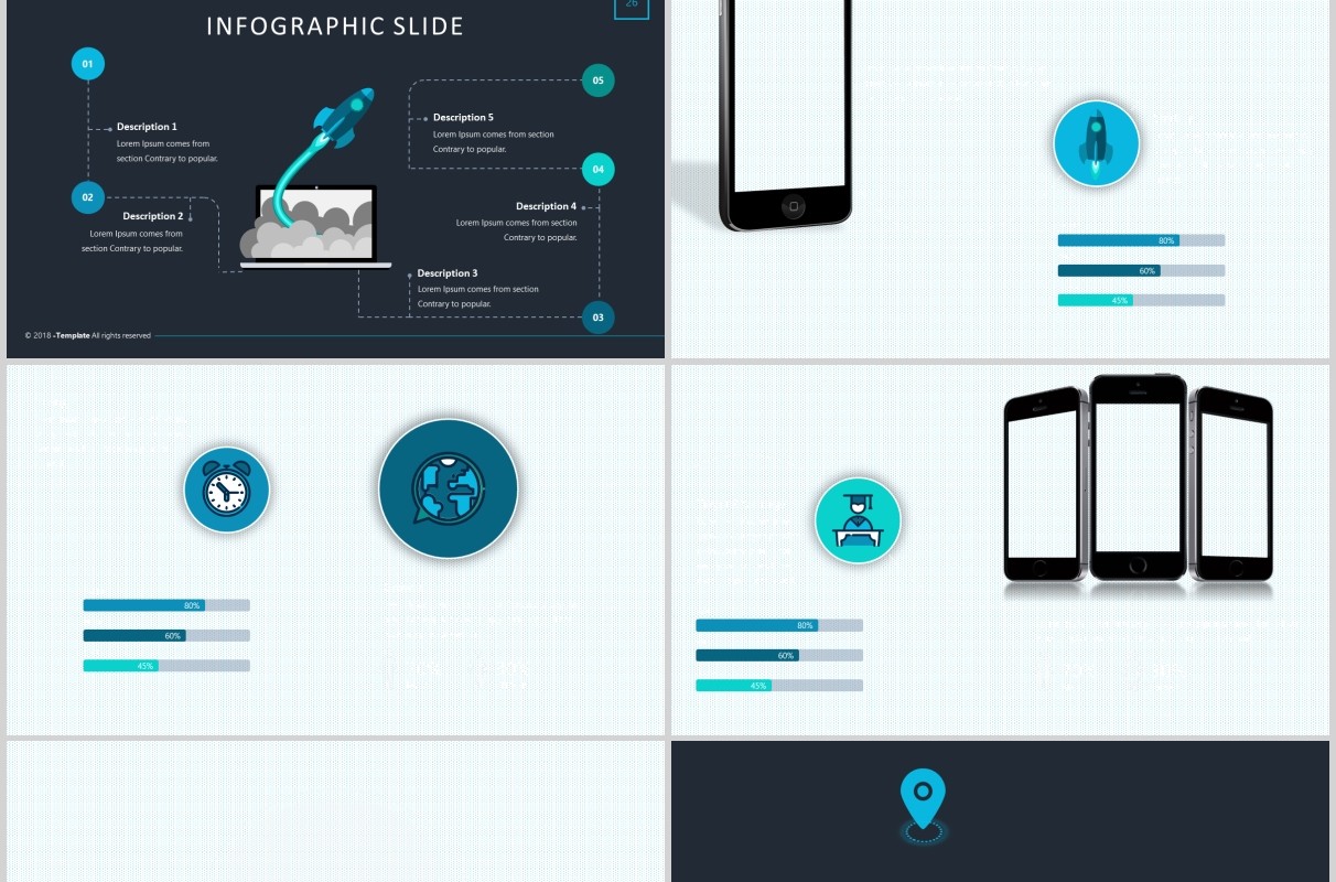 深色高端商务PPT图片版式排版模板Brix Powerpoint Template