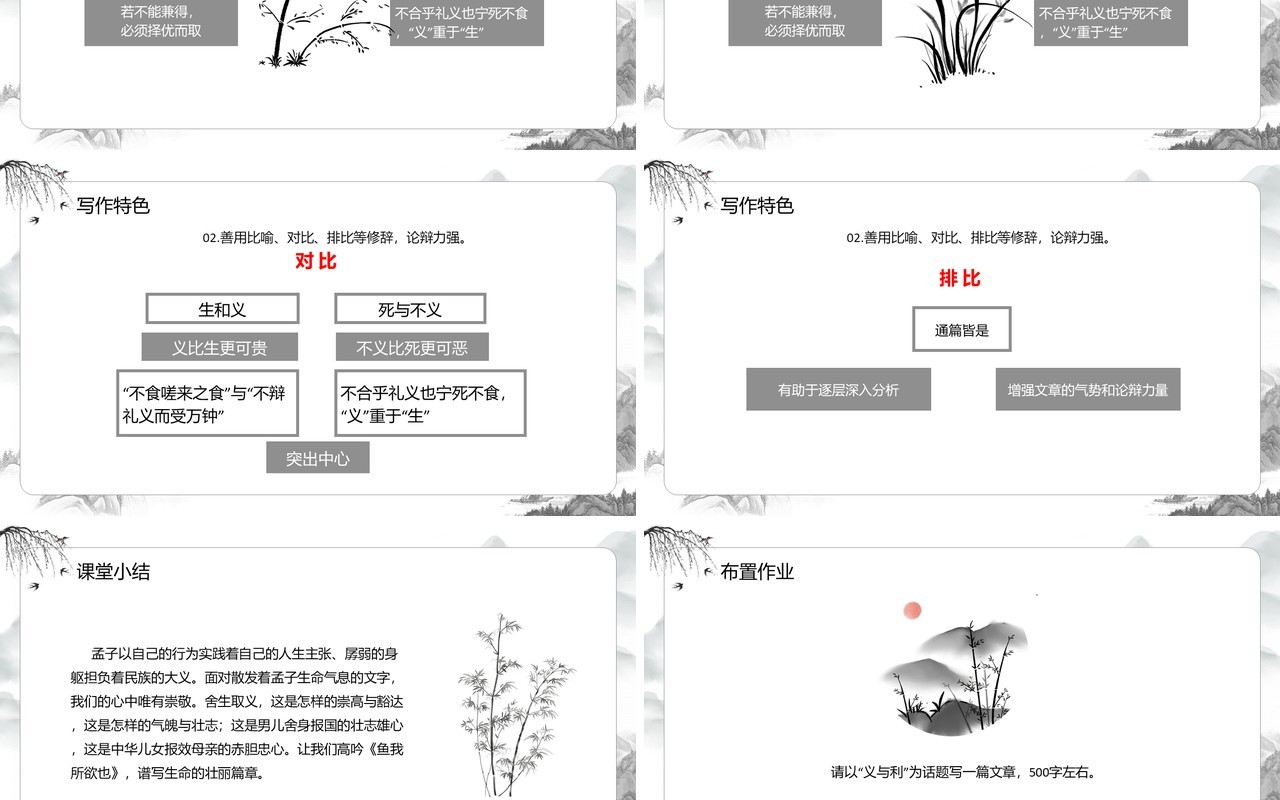 部编版九年级语文下册鱼我所欲也课件PPT模板