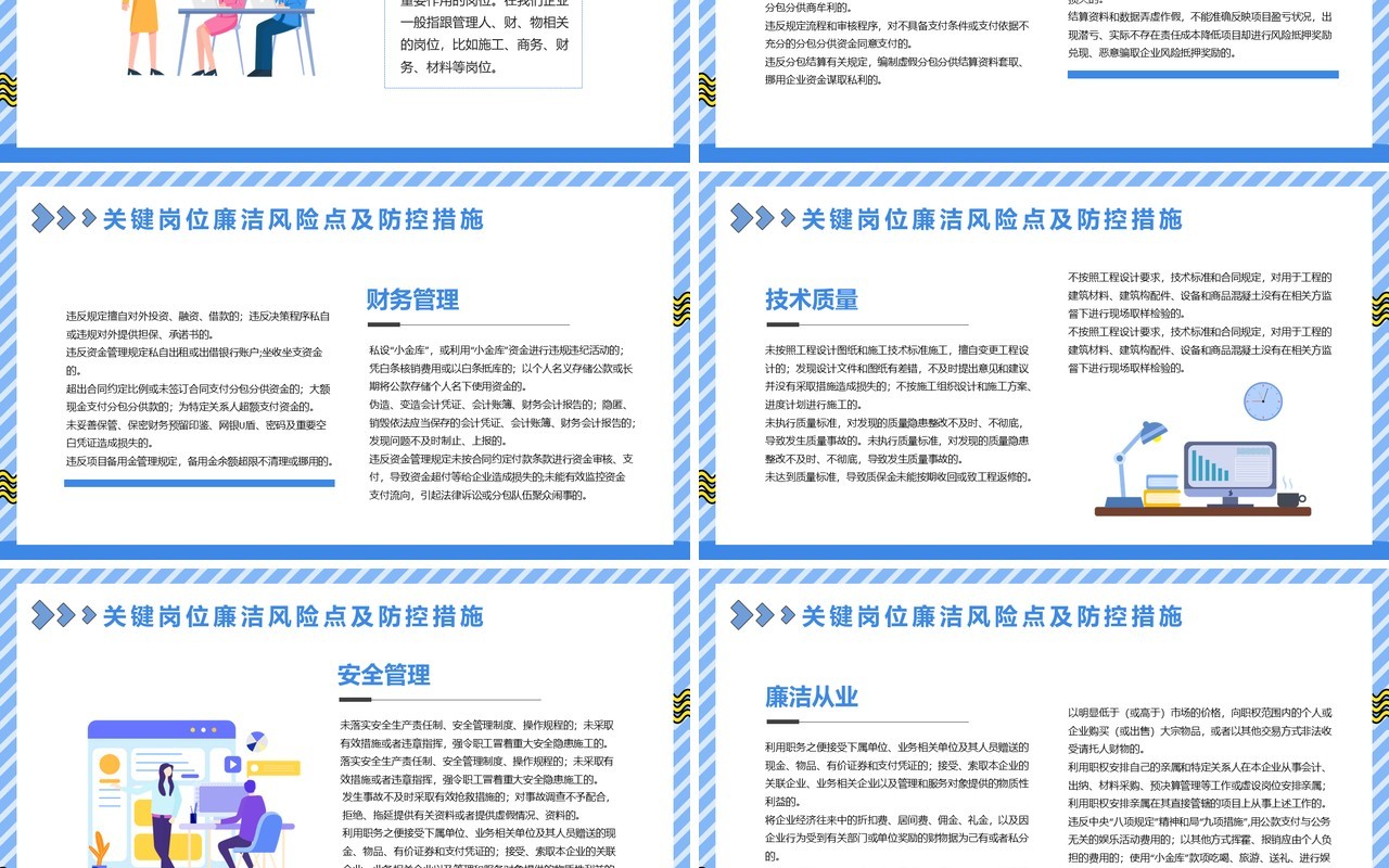 蓝色卡通风廉洁从业教育培训PPT模板
