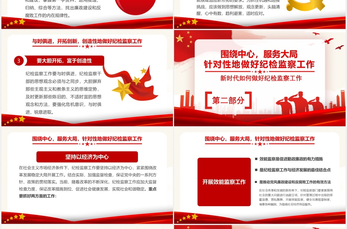 红色党建新时代如何做好纪检监察工作纪检专题教育党政党课通用PPT模板