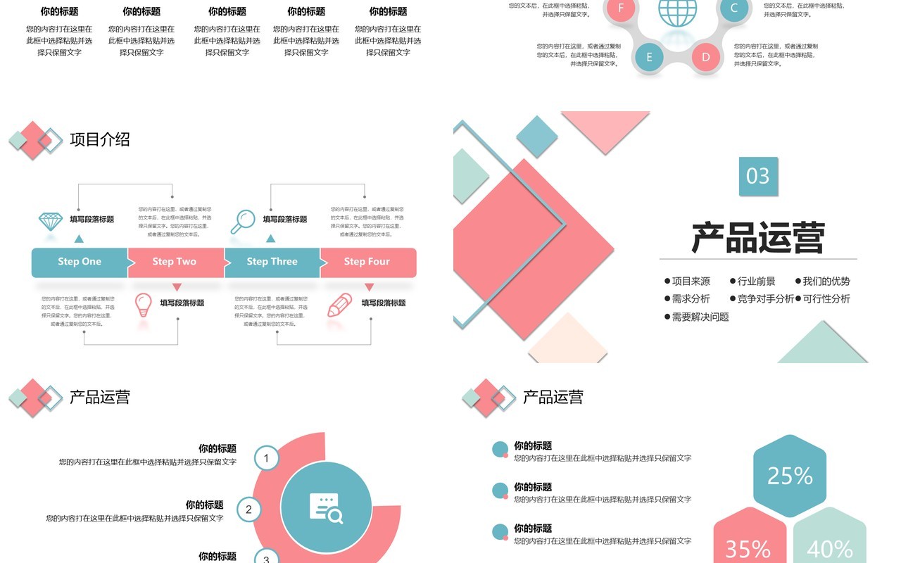 粉色商务风商业计划书PPT模板