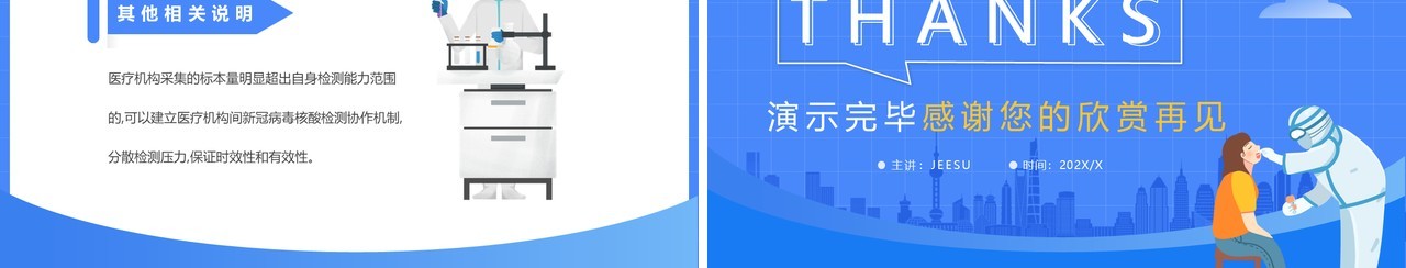 蓝色卡通风新冠病毒核酸检测工作要点PPT模板