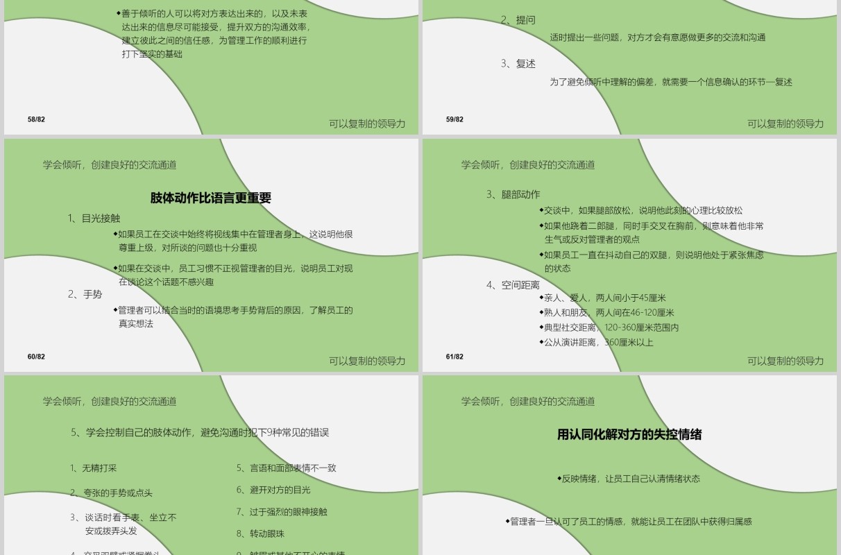 绿色简洁可复制的领导力培训PPT模板