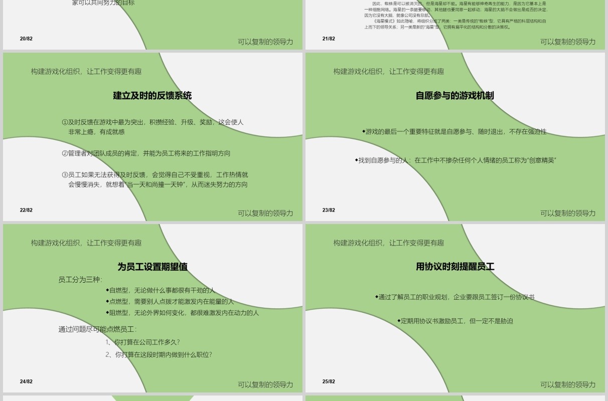 绿色简洁可复制的领导力培训PPT模板
