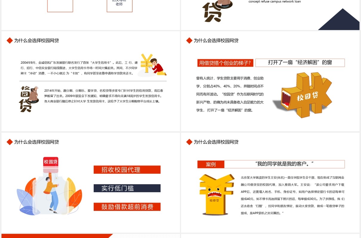 拒绝校园网贷树立理性消费观念动态PPT模板