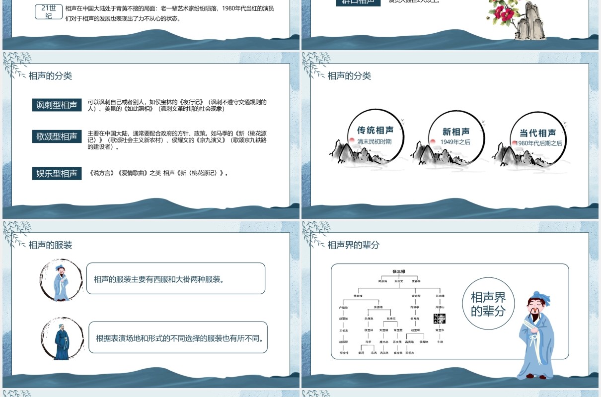 中国传统相声文化主题宣讲动态PPT模板