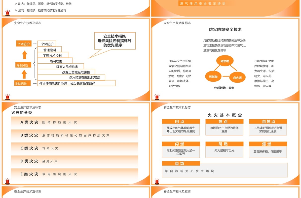 橙色简约风燃气安全知识培训PPT模板