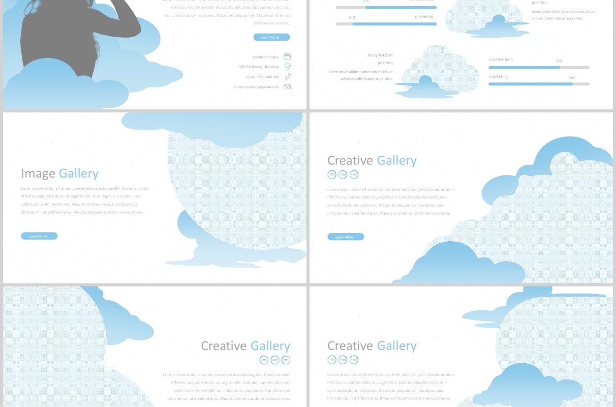 云朵图形公司介绍工作PPT版式展示设计Kinton Powerpoint Template