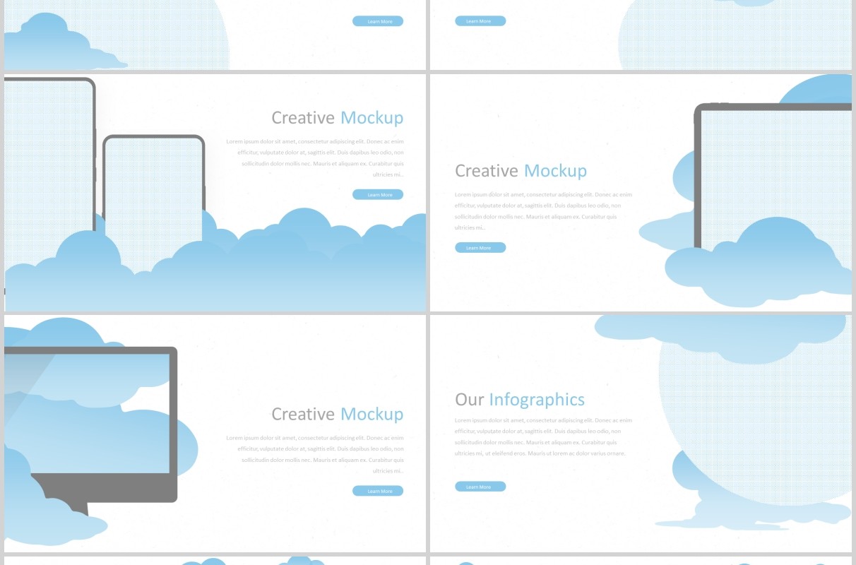 云朵图形公司介绍工作PPT版式展示设计Kinton Powerpoint Template