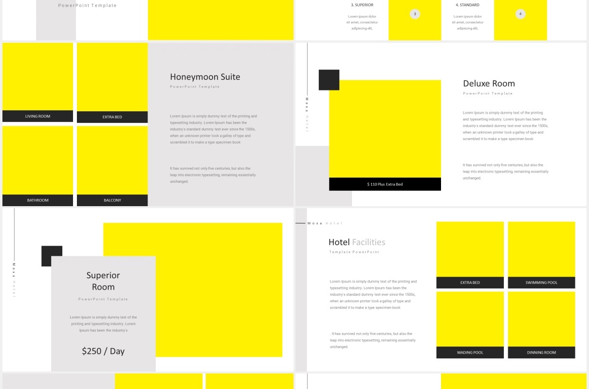 酒店展示宣传PPT图片版式设计模板Moxa Hotel Powerpoint Persentation Template
