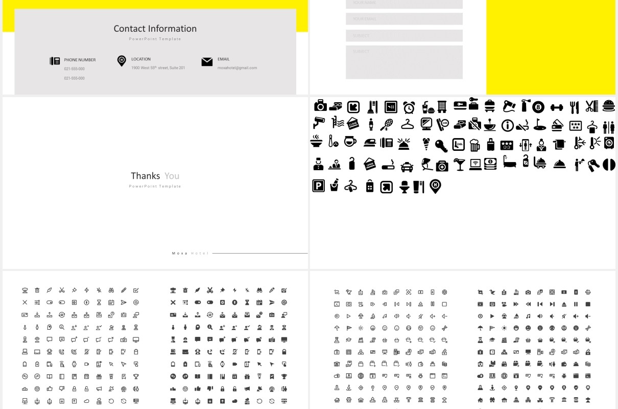 酒店展示宣传PPT图片版式设计模板Moxa Hotel Powerpoint Persentation Template
