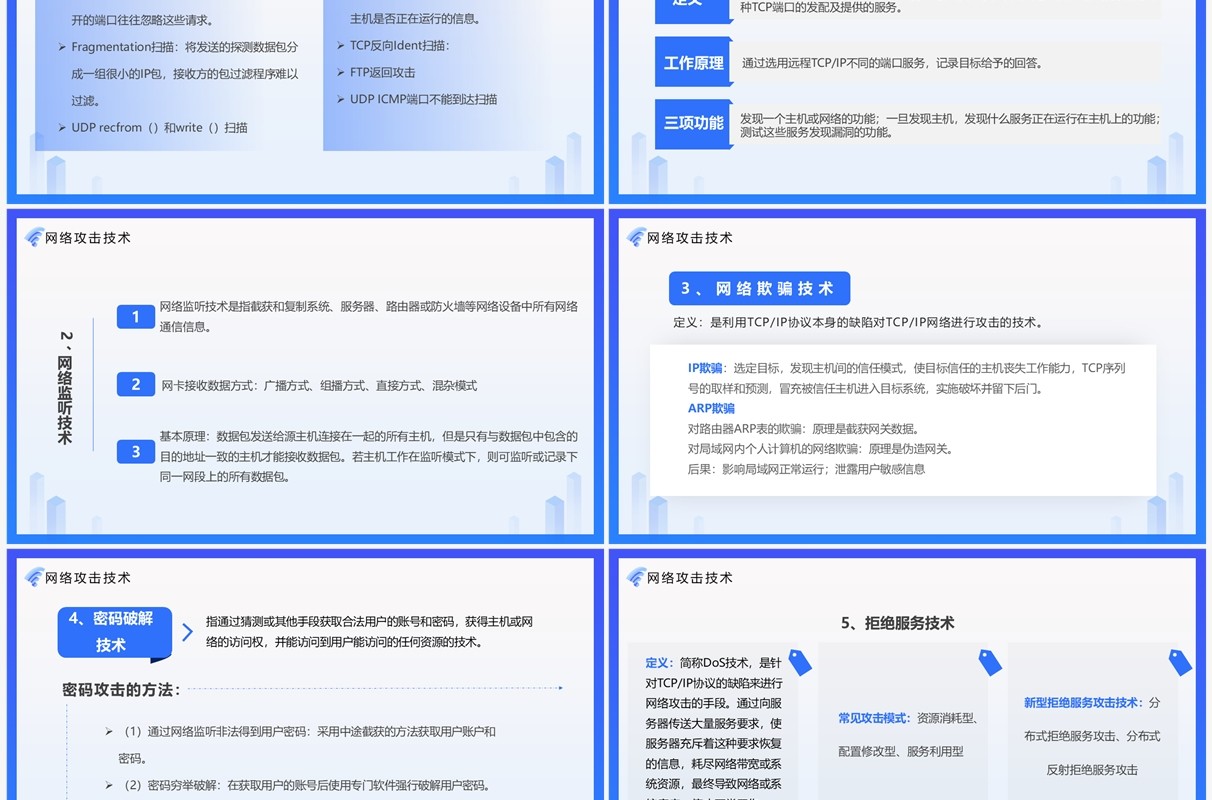 蓝色简约风网络安全技术培训PPT模板