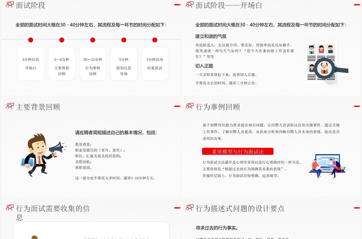 红色简约风招聘面试技巧培训PPT模板