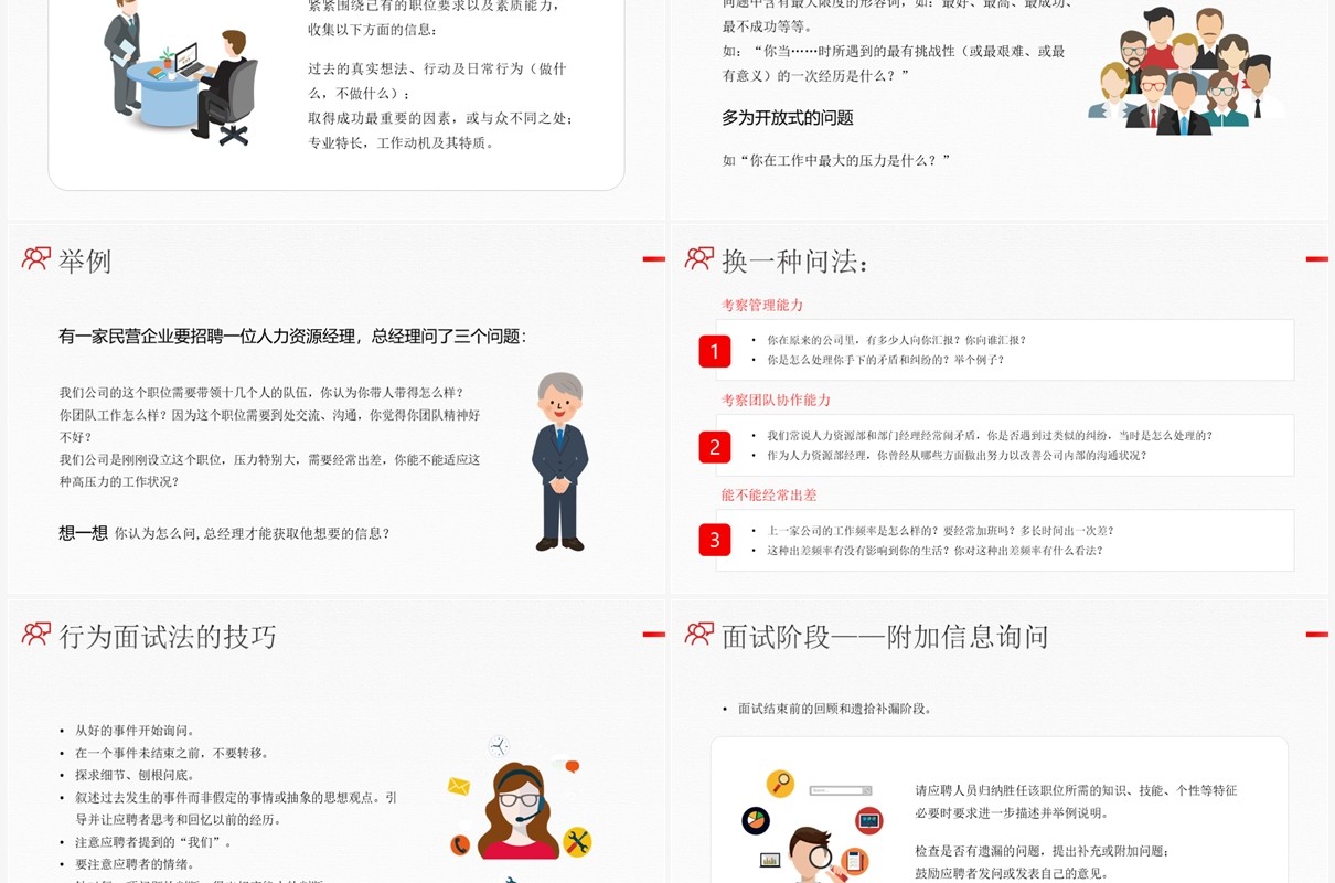红色简约风招聘面试技巧培训PPT模板