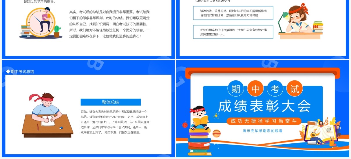 期中考试成绩表彰大会动态PPT模板