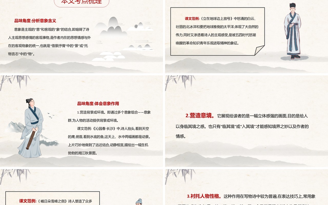 部编版高中语文必修一赏析诗歌的意象课件PPT模板