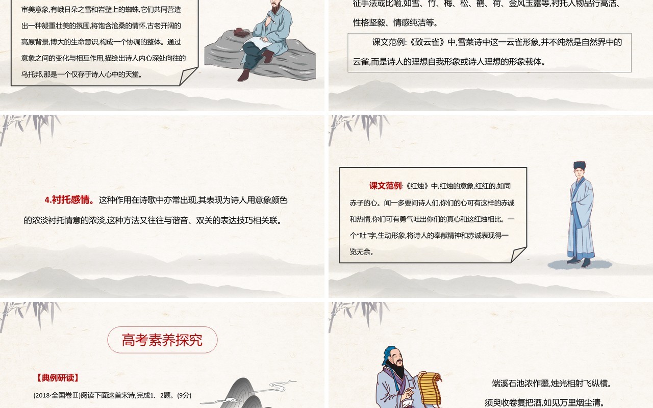 部编版高中语文必修一赏析诗歌的意象课件PPT模板
