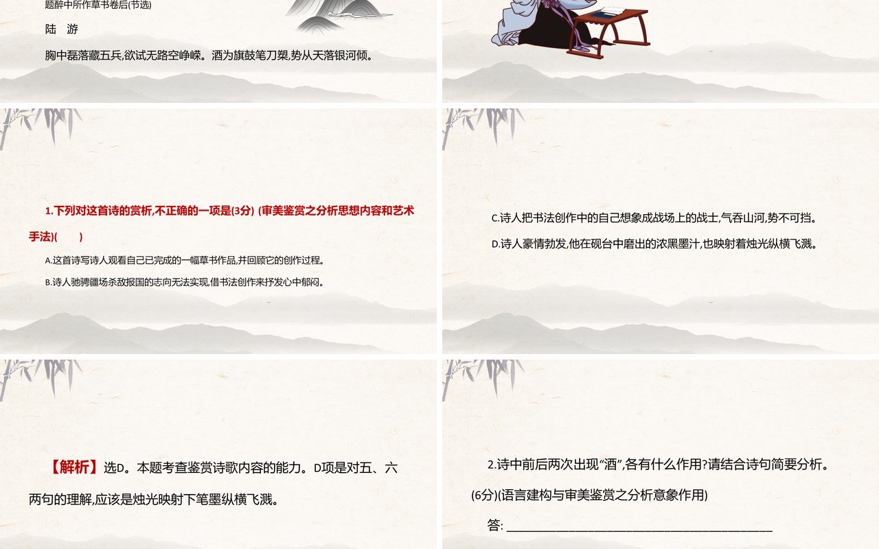 部编版高中语文必修一赏析诗歌的意象课件PPT模板