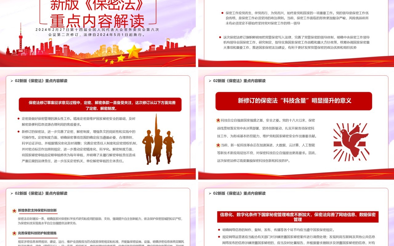 红色党政风解读学习保守国家秘密法PPT模板