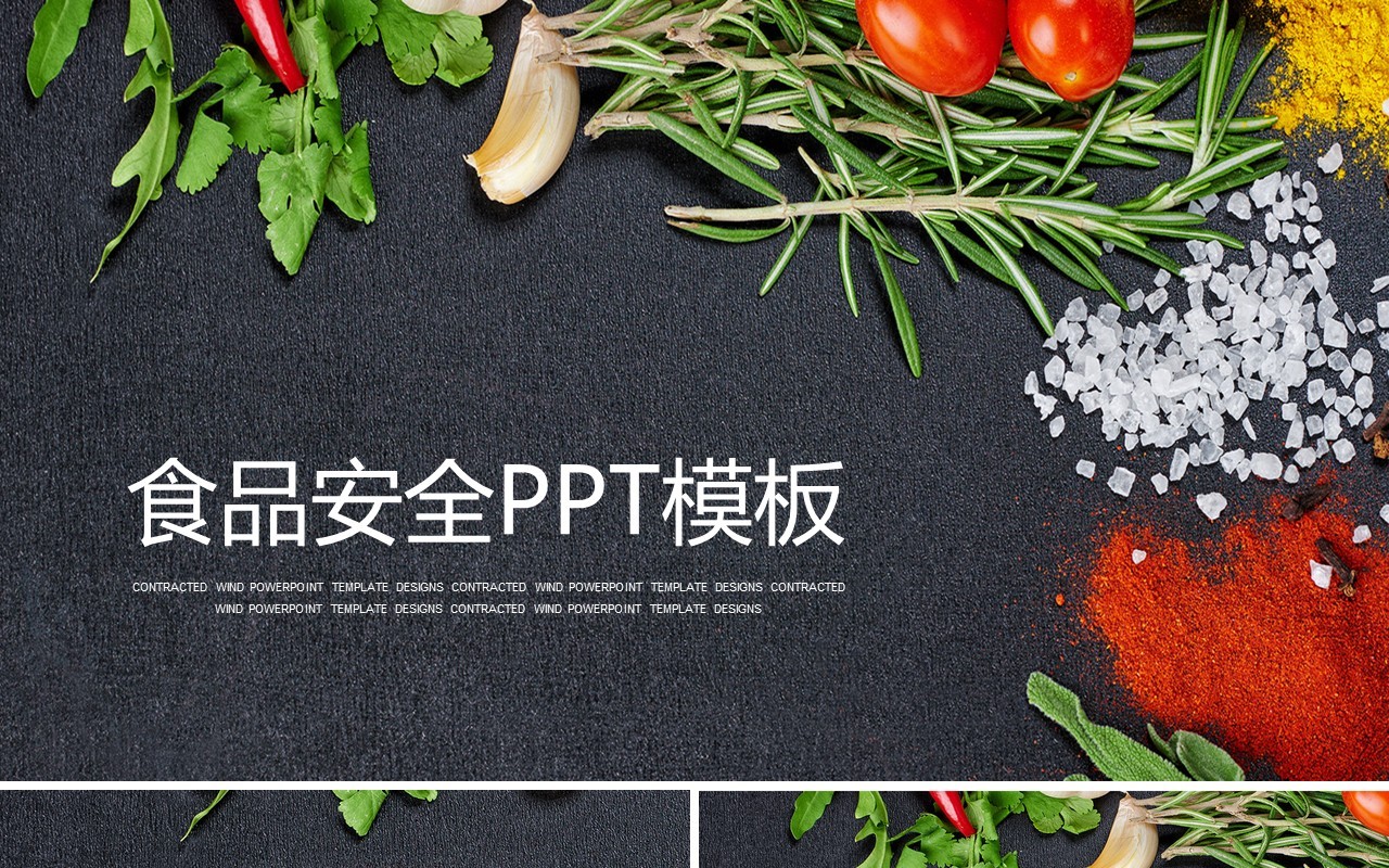 深色食品安全教育PPT模板