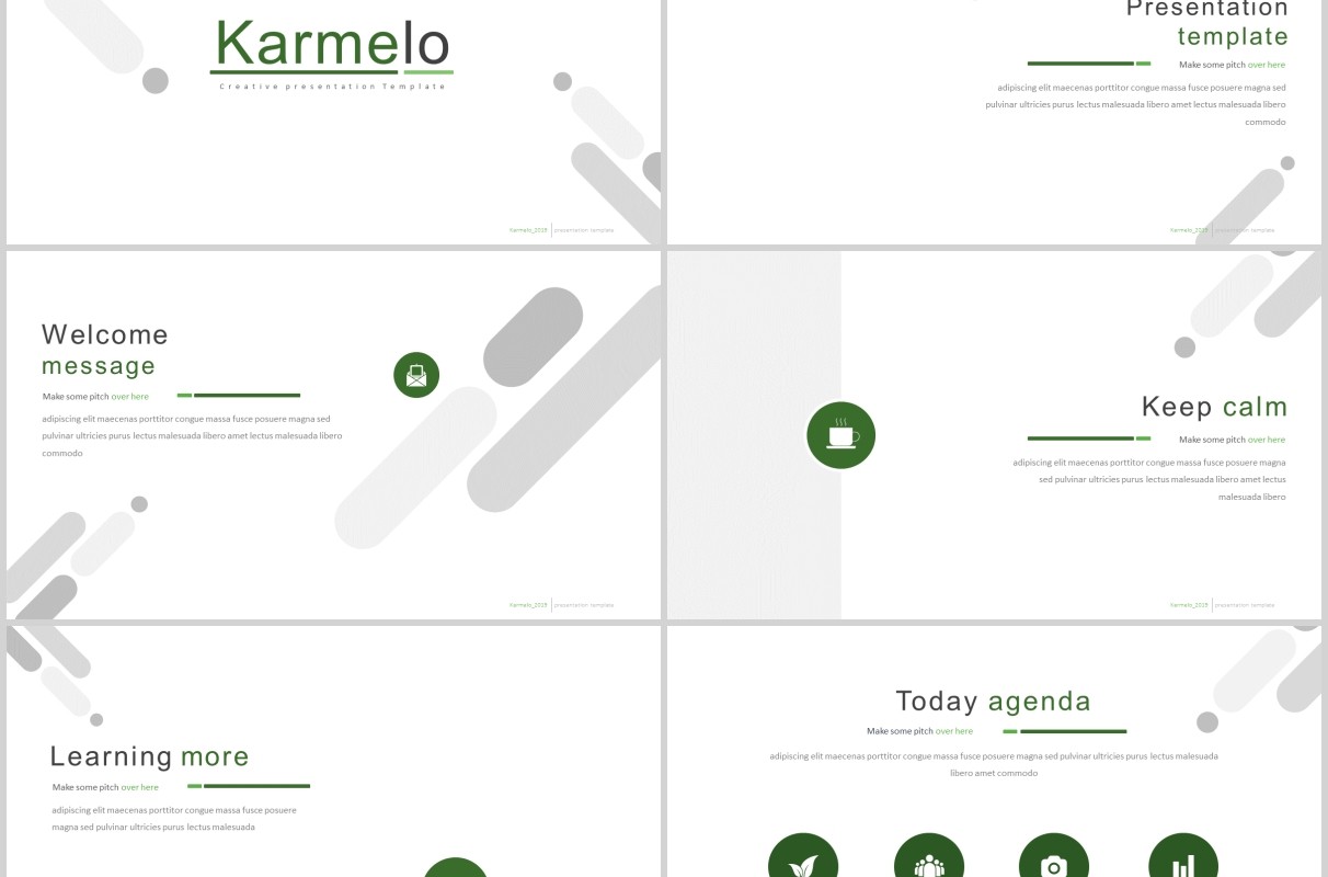 简约公司简介产品项目介绍PPT模板版式设计Karmelo Powerpoint Template