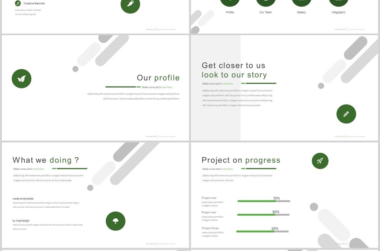 简约公司简介产品项目介绍PPT模板版式设计Karmelo Powerpoint Template