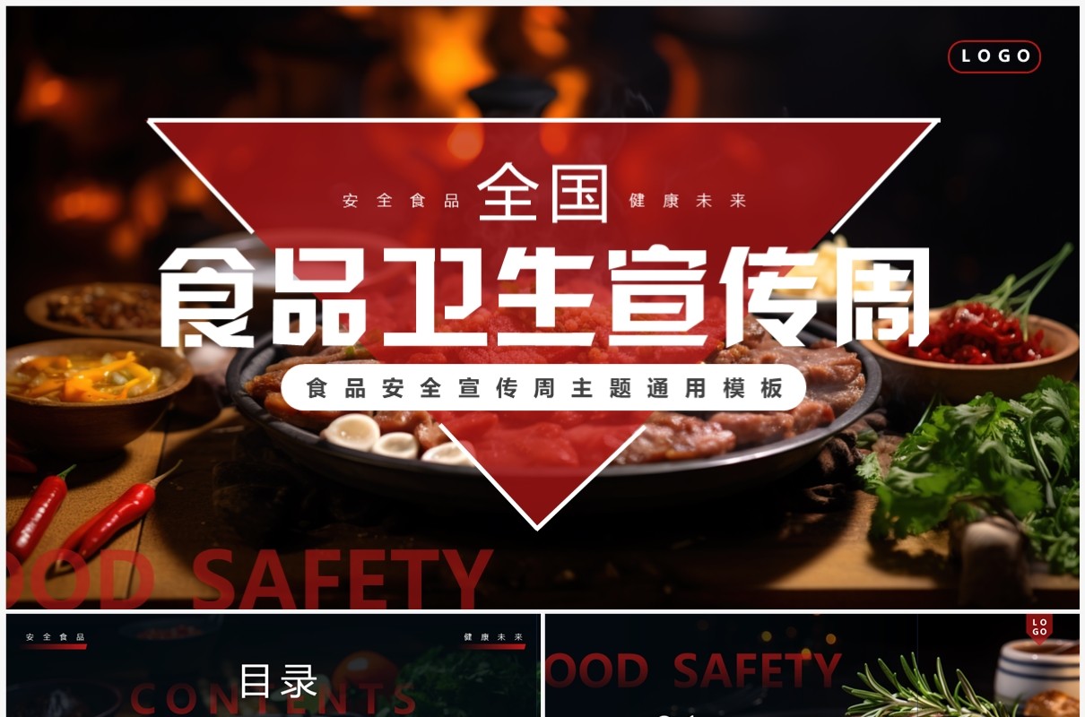 黑红简约风全国食品卫生宣传周PPT模板