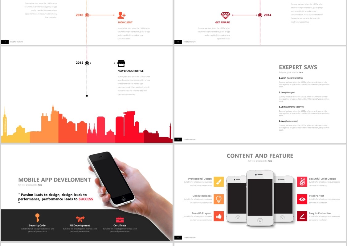 个性商务工作汇报公司简介PPT模板信息图表可插图Twenty 8 - Powerpoint Template