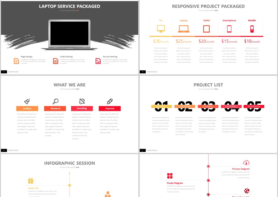个性商务工作汇报公司简介PPT模板信息图表可插图Twenty 8 - Powerpoint Template