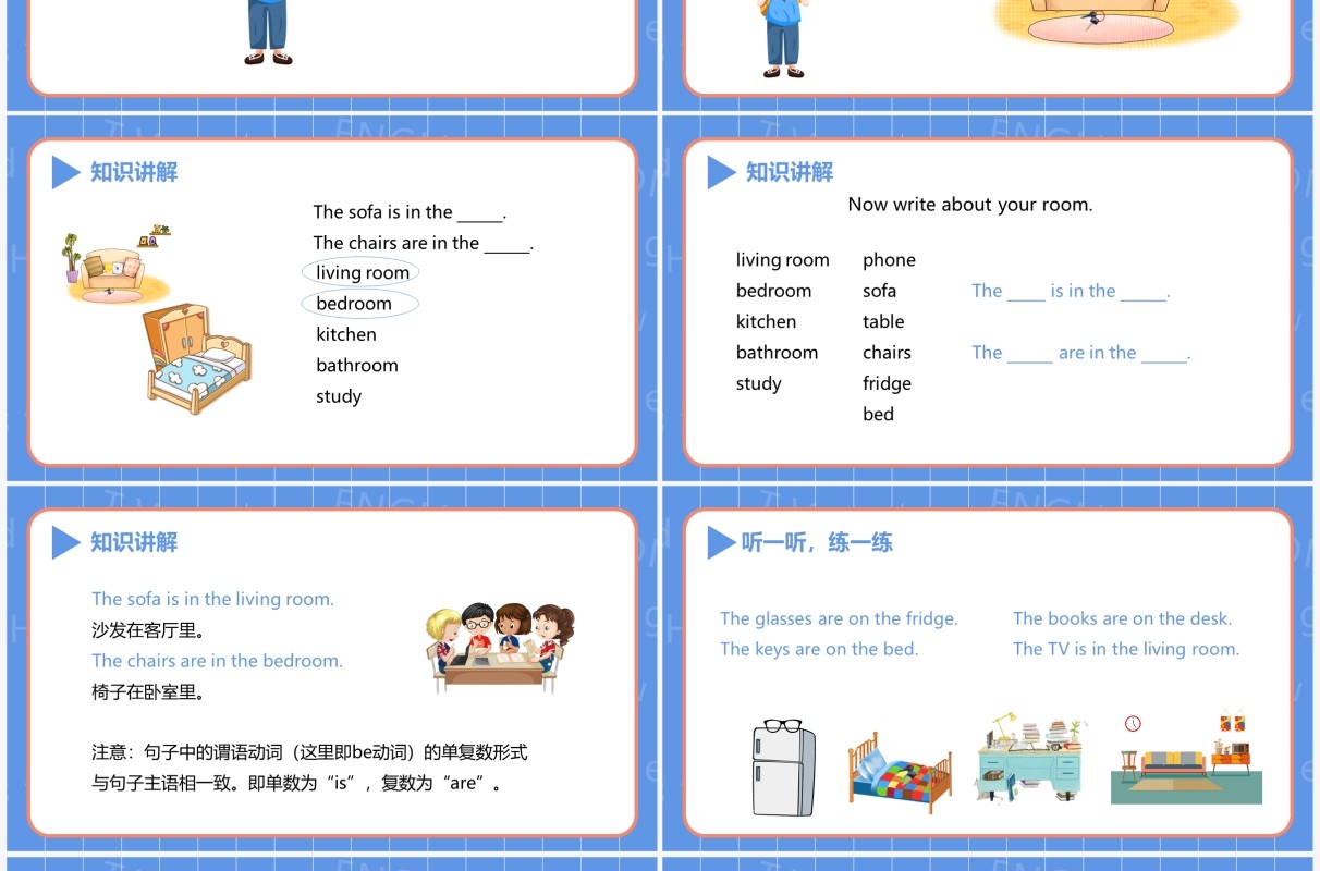 部编版四年级英语上册My home第五、六课时PPT模板