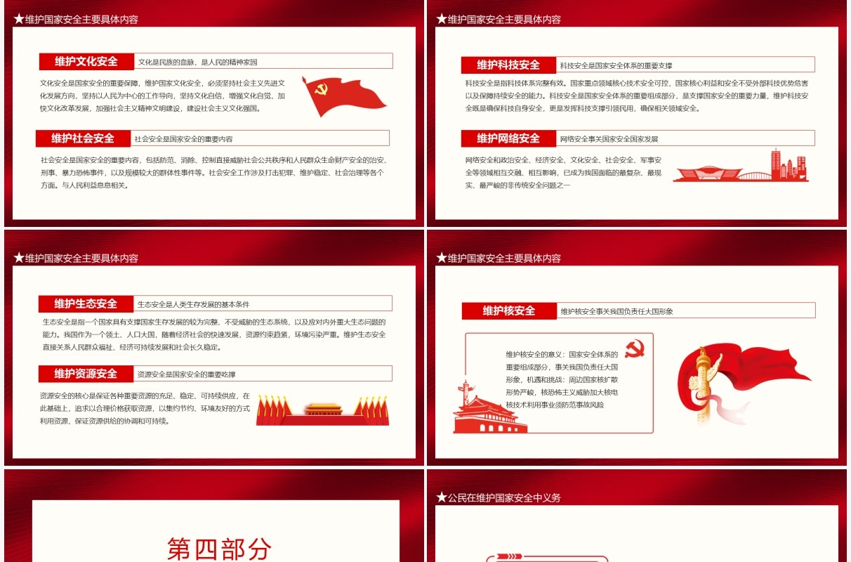 红色全国国家安全教育日增强全民国家安全意识共同维护国家安全稳定动态PPT模板