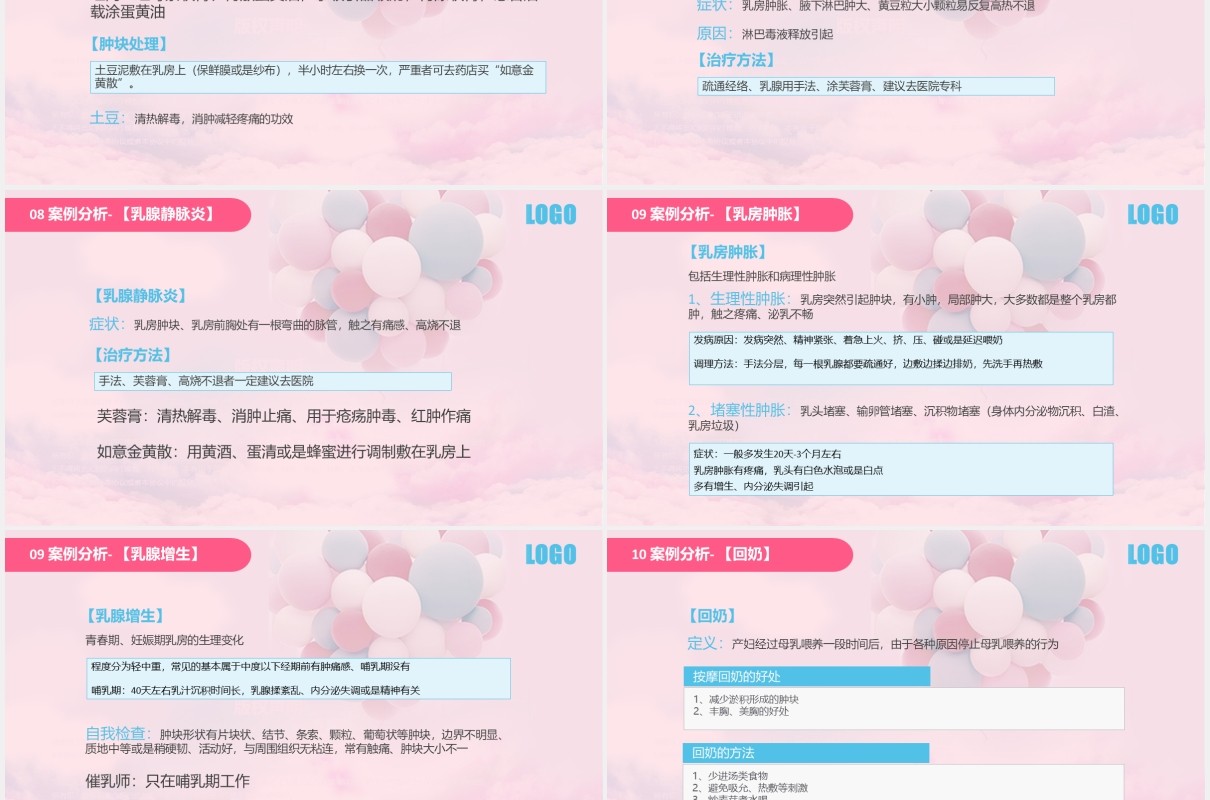粉色高级催乳师培训课程母婴护理PPT模板