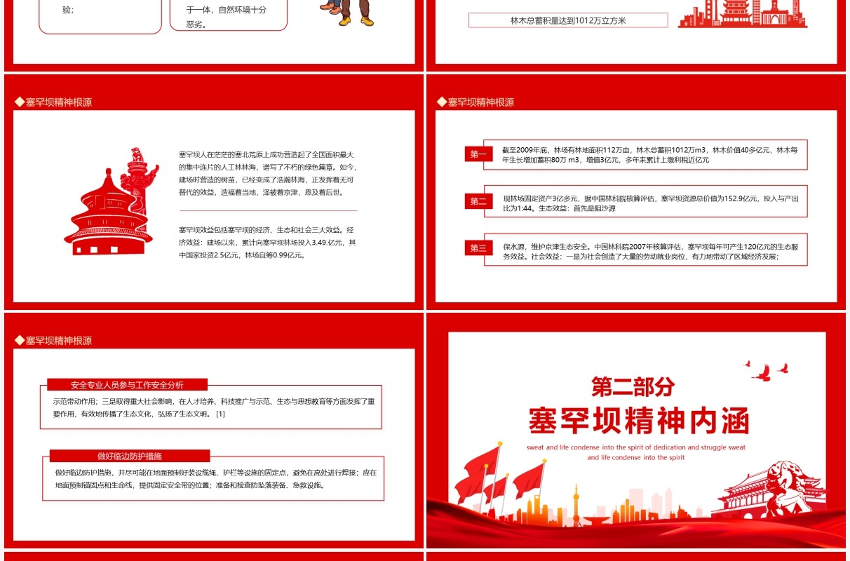 汗水和生命凝结而成奉献奋斗塞罕坝精神动态PPT模板