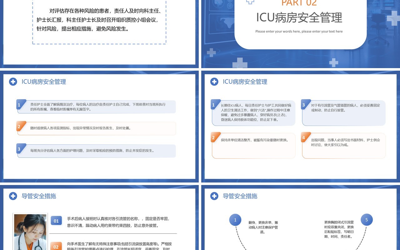 蓝色简约风危重患者安全管理培训PPT模板
